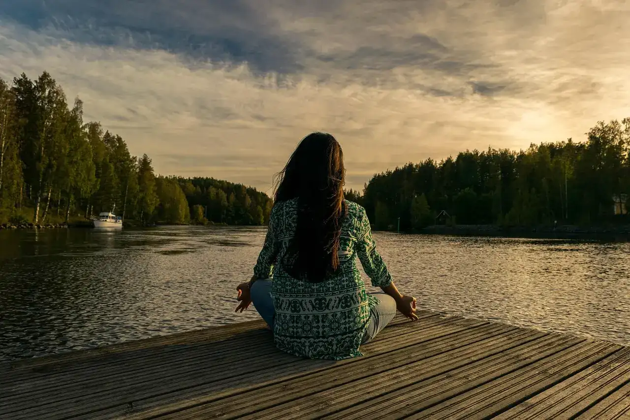 A person practicing mindfulness meditation