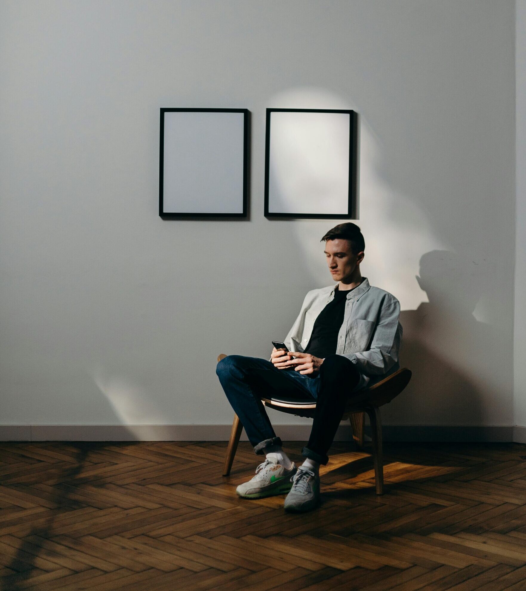 man sitting alone