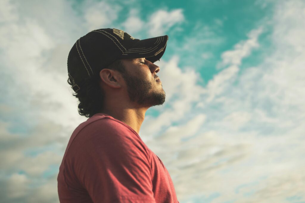 man being calm