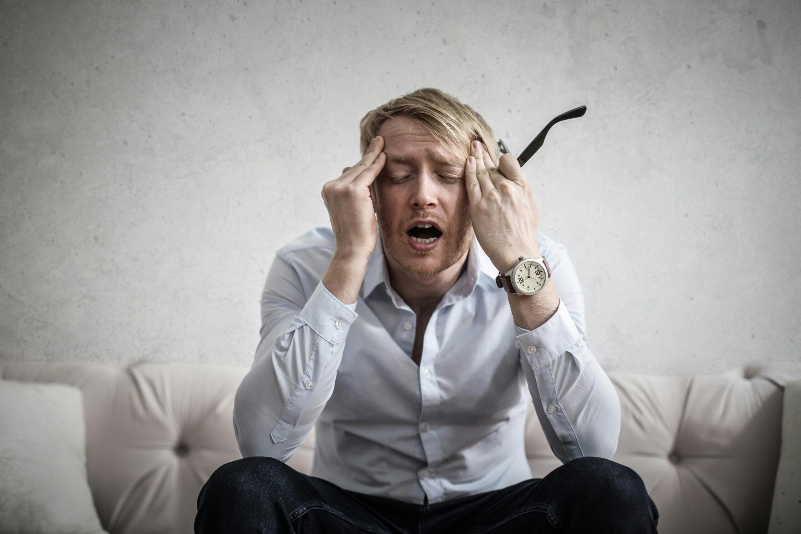 photo of man with ocd overwhelmed
